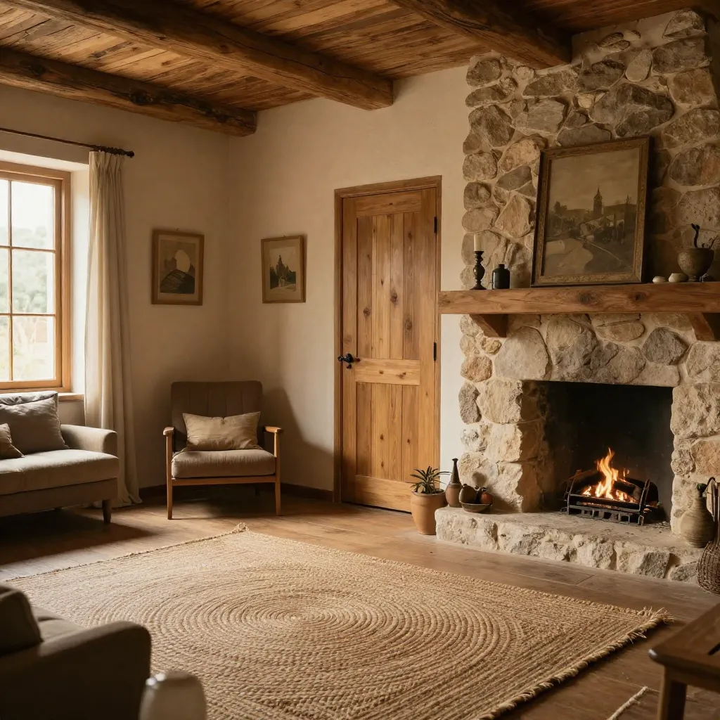 Boucle lounge chair with ottoman